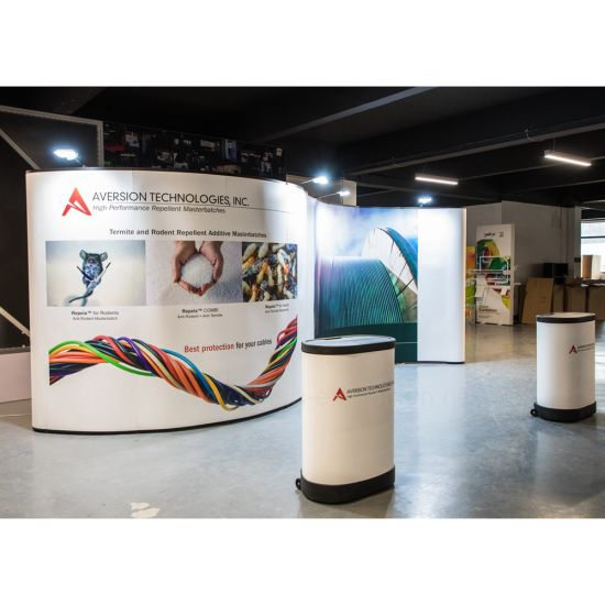 3X6弯曲PVC拉网墙展示架横幅为展会展位